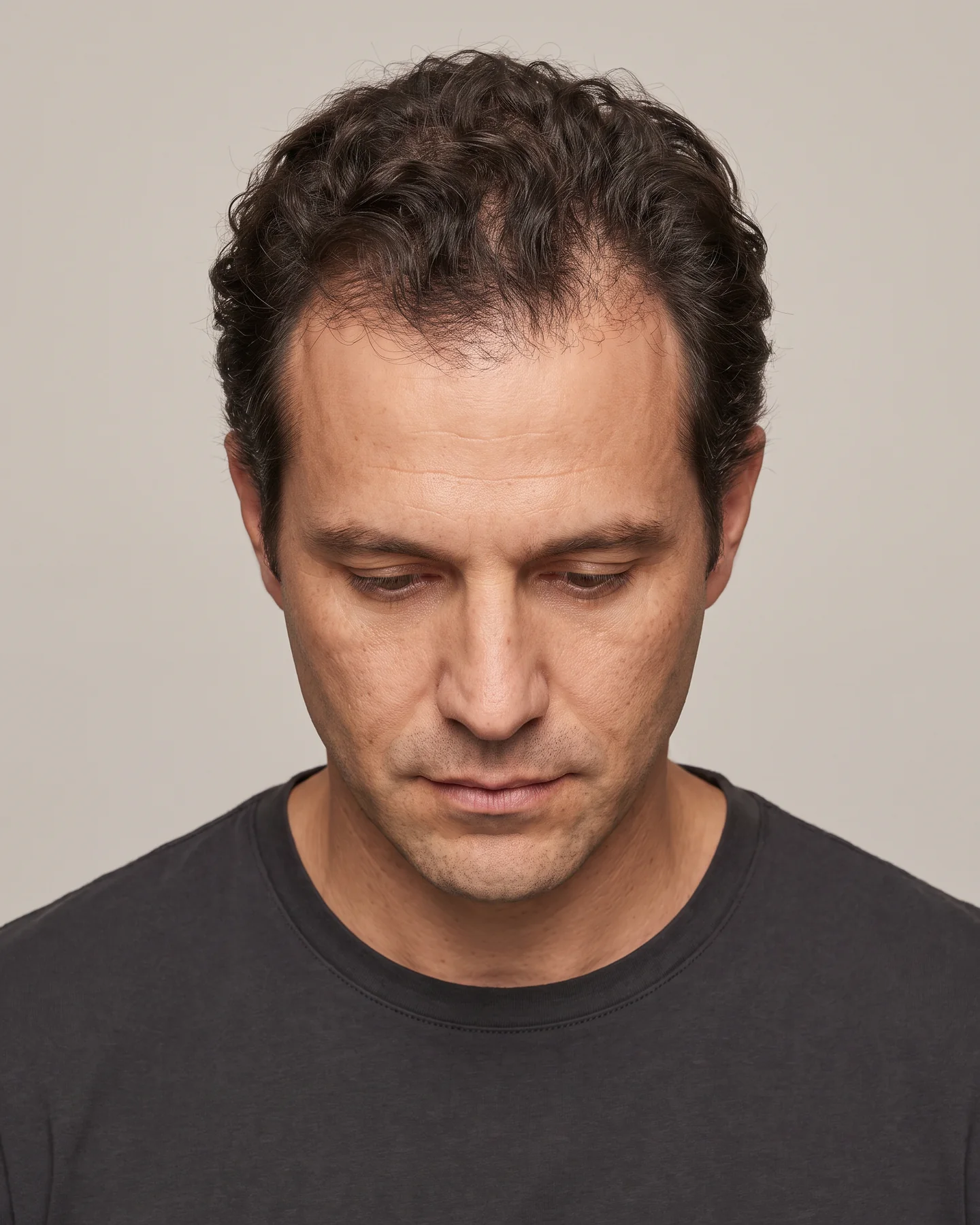 Caso 03, densidade frontal e midscalp antes do procedimento.